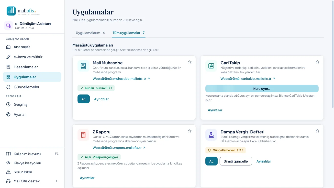 Kurulum arka planda: aşama çubuğun içinde