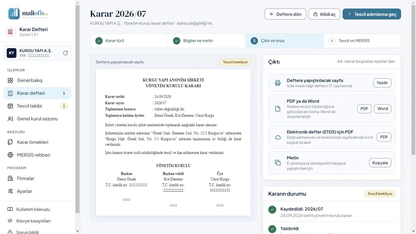 Kilitli karar: imzalandı, deftere işlendi, tescil bekliyor