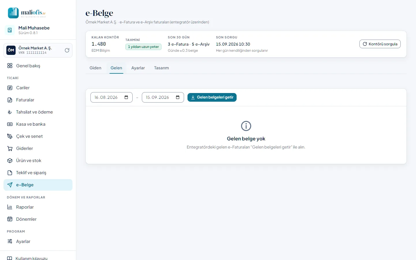 e-Belge: gelen belgeler